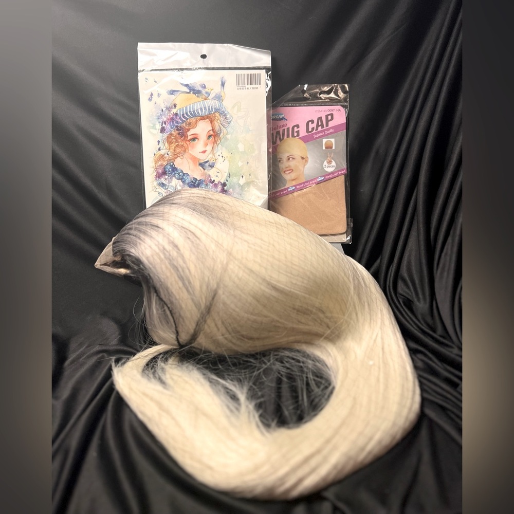 Platinum with shadow roots wig!